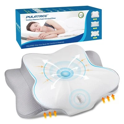 Orthopedic foam pillow memory neck cervical support contour pain ergonomic wedge - Image 1 of 4