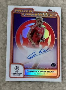 2025 Topps Finest Gianluca Prestianni Premiado Futbolistas Rc ¡Auto! - Imagen 1 de 2