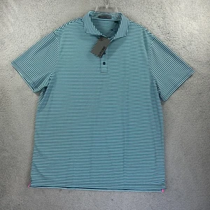 Polo G/Fore Uomo XXL Blu Stripe Feeder Tech Piqué Golf Active G4 NUOVA - Foto 1 di 9