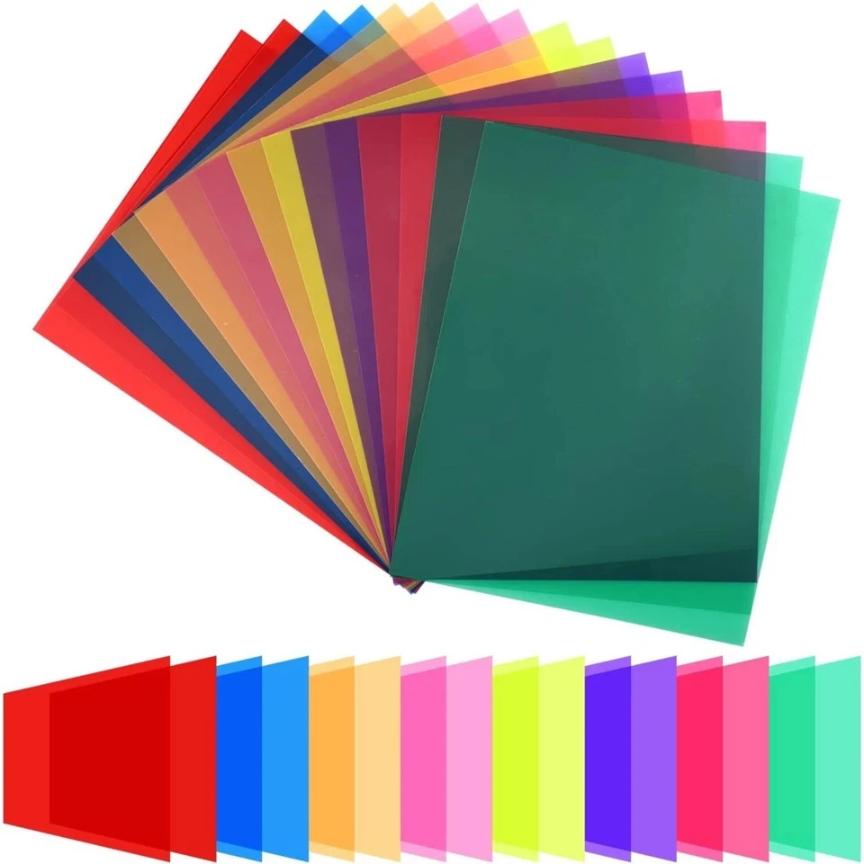 14 Pack 7 Color Correction Light Gel Filter Sheet Colored Overlays Transparency - Image 1 of 4