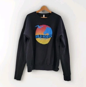 Outriders Wild Horses Mens Size XL Black Blue Graphic Soft Fleece Sweatshirt - Picture 1 of 11