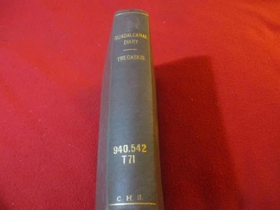 Guadalcanal Diary by Richard Tregaskis Random House 1943 1st Printing Ex-Library - Image 1 of 4