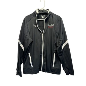 Under Armour Coke Zero Full Zip Jacket Black White Diagonal Stripes Loose fit L - Picture 1 of 10