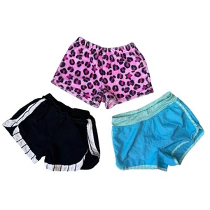 Girls Shorts Lot of 3 Champion Cheetah Blue Pink Sz 6 Classic Comfy Lounge Cute - Picture 1 of 9