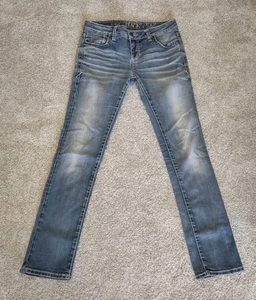 Buckle Black Jeans Damen 27x32 blau Fit # 146 gerade dicke Nähte Rockabilly - Bild 1 von 7