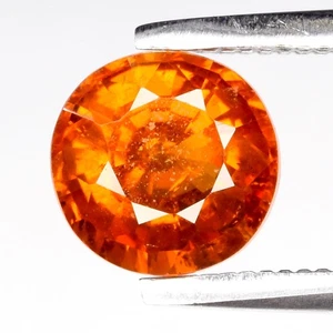 π 1.09ct 6mm Round Natural Orange Spessartite Garnet - Nigeria Gemstone - Picture 1 of 4