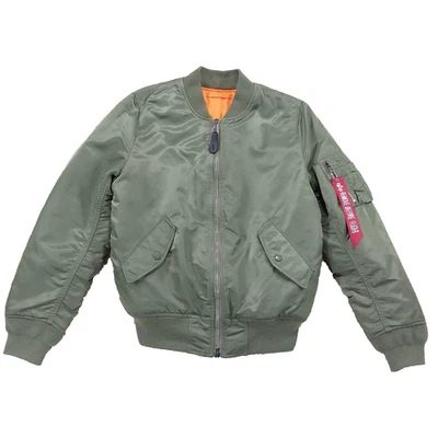 Alpha Industries MA-1 Chaqueta de Bombardero para Hombres M, Verde Fuerza Aérea Militar, Reversible Foto 1 de 4