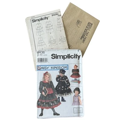 Simplicity 9436 Sewing Pattern Daisy Kingdom Girls 3 - 6 UNCUT 18” Doll Dress - Image 1 of 3
