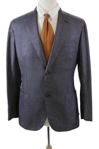 Brioni Mens Houndstooth Print Two Button Blazer Jacket Purple Black Size 40 - Picture 1 of 10