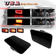 Smoked LED Rear Bumper Reflectors Tail Brake Lights For 05-09 Hummer H2 15100038