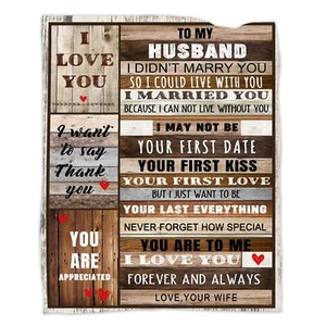 Husband Gifts, Husband Birthday Gift, Gifts for Husbands Blanket 80''x60'', B... - Picture 1 of 8