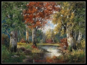Chart Needlework Crafts DIY - Counted Cross Stitch Patterns - Forest Creek - Picture 1 of 5