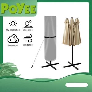 POYEE Umbrella Cover,Gray 420D Waterproof Outdoor Patio Umbrella Cover - Picture 1 of 6