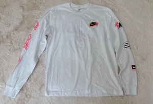 Nike Sportswear Racing Size M Men's Long Sleeve Shirt White - Picture 1 of 10