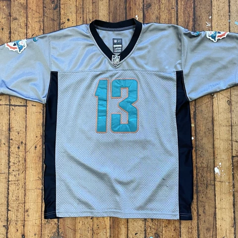 Vintage MIAMI DOLPHINS ~ DAN MARINO #13 ~ Gray XL Official NFL Youth Jersey Cover