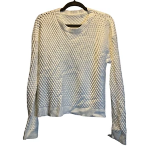Suéter para mujer Shein blanco cuello redondo tejido abierto talla L - Imagen 1 de 6