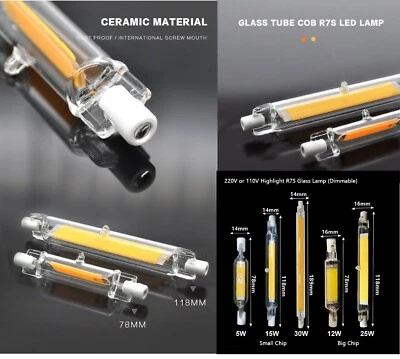 Lampadine Lampada LED R7S cob LUCE 78/118/189mm 220V  faretto ad alta luminosità - Immagine 1 di 4