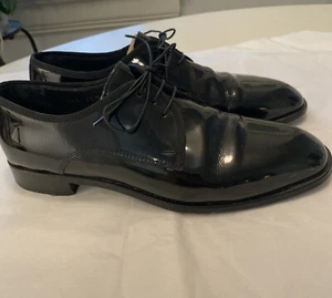 Pronto Uomo Black Patent Oxfords Size 9.5 M. - Picture 1 of 6