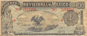 Mexico 1 Peso 1.5.1916 Series O Plate B Circulated Banknote Qash C - Picture 1 of 2