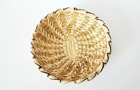 VINTAGE BEAR GRASS YUCCA PAPAGO NATIVE BASKET ARIZONA 10" X 9.5" Cover