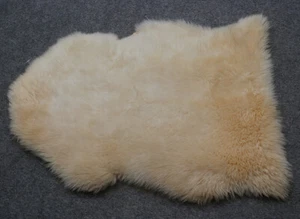 Natural Ivory Fur Sheep Skin Rug Luxury Throw Silky Warm Floor Carpet Mat 103 - Bild 1 von 4