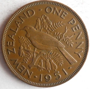 1951 NEW ZEALAND PENNY - Excellent Coin - FREE SHIP - New Zealand Bin #Z - Picture 1 of 2