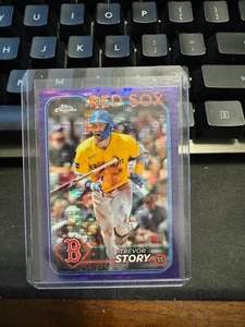 2024 Topps Chrome Trevor Story #279 Purple Pulsar Refractor /250 Boston Red Sox - Picture 1 of 2