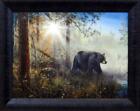 Jim Hansel "Shadow in the Mist" Bear Studio Canvas Framed Print- 19" x 15"