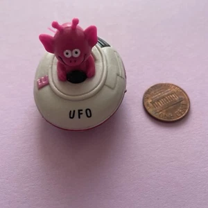 Vintage Russ PVC Mini Alien Racer Car UFO Pink Spaceship Toy Cake Topper - Picture 1 of 3