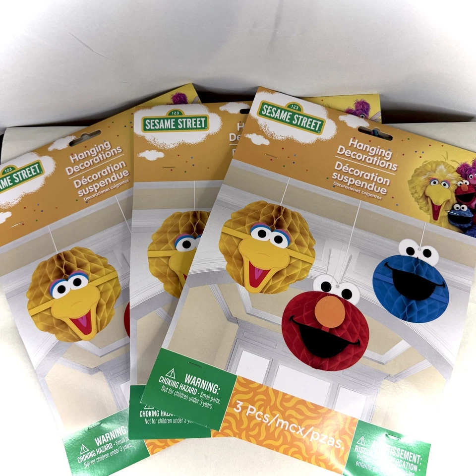 [3 paquetes de 3] Amscan 299597 Plaza Sésamo Decoraciones de panal Suministros de fiesta Foto 1 de 4