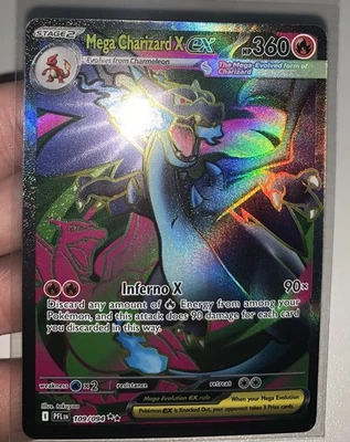 Phantasmal 火焰 Mega Charizard X ex 109/94 全图 - 超罕见精灵宝可梦近乎完好 — 第 1/4 张图片