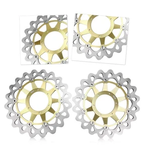 Front Steel Brake Disc Rotors Gold For Honda CBR1000RR 2008 2009 2010 2011 - Picture 1 of 5