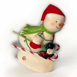Hallmark 2012 Jingle Pals Swooshin' Duo Skiing Snowman Singing Animated Works! - Picture 1 of 4
