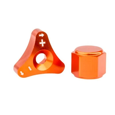 Perillas ajustadoras de horquilla Tusk Billet WP naranja para Husqvarna TC 125 Heritage 2023 Foto 1 de 4