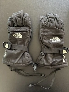North Face Hyvent Gloves Boys Small fleece lined Black Gloves Snow Ski - Picture 1 of 7