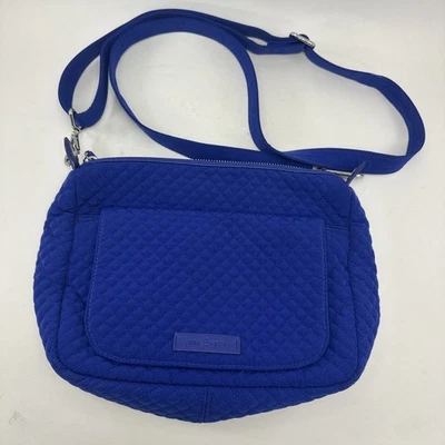 Vera Bradley Carson Mini Bolsa Transversal Alça Ajustável Sólida Azul Real - Imagem 1 de 4