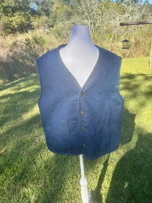 Chaleco Forrado Sherpa Denim Key Imperial De Colección Años 70 Para Hombre Talla Grande Foto 1 de 4