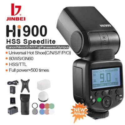 JINBEI Hi900 Camera Radio Flash Light TTL Speedlight 2.4G Wireless HSS 1/8000s  - Image 1 of 4