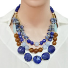 Mode Frauen Lätzchen Halskette mehrschichtig Perlen Choker klobig Statement Schmuck Set