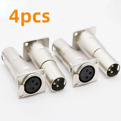 MOTOFUTR 3 Pin XLR Female To Male Audio Pass Through Feed Panel Mount Connector Adapter