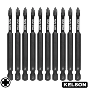 PH1 90mm Largo Phillips 1 Brocas de Destornillador de Impacto Magnéticas 1/4" Universal KELSON - Imagen 1 de 14
