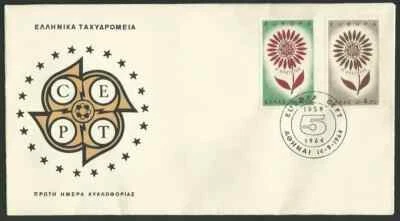 Greece . Europa Cept 1959-1964 22 petals (the member Europe countries) Greek FDC - Image 1 of 2