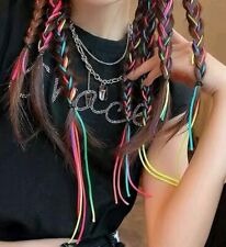 10PCs Rainbow Hair Braiding Rope Hiphop Hair Tie Colorful Braiding String