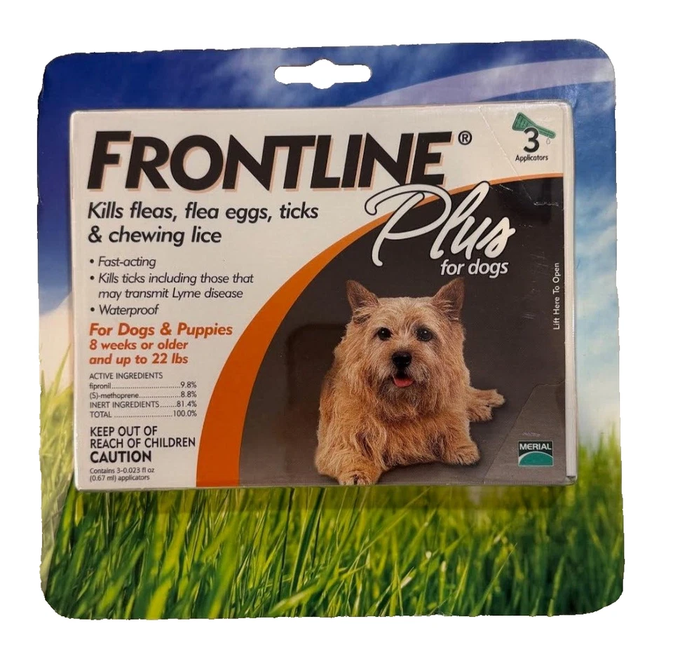 Tratamiento de pulgas y garrapatas Frontline Plus para perros pequeños 5-22 libras 3 aplicadores Foto 1 de 1