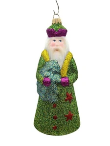 Larry Fraga Chartreuse Sparkler Santa Glitzer Serie Christbaumschmuck - Bild 1 von 6