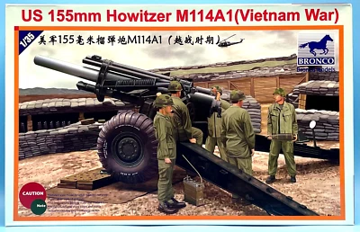BRONCO 1/35 CB35102 US 155 mm Howitzer M114A1 (Vietnam War) Brand New Kit - Image 1 of 2