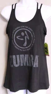 RESALE LOT of 10 ZUMBA GLAM BLACK DOUBLE SPAGHETTI STRAP TANK TOP SIZE XS New - Picture 1 of 4