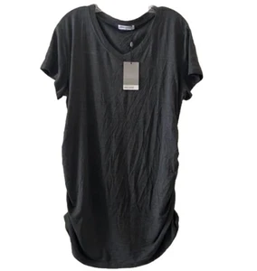NWT! SMALLSHOW Nursing Shirt Fashionably Pregnant Black Short Sleeve XXL - Picture 1 of 5