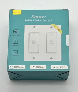 Yeewell Smart WiFi Light Switch  2 Gang Works with Amazon Alexa - Picture 1 of 3