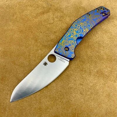 Spyderco C211TIP SpydieChef ~ Marcin Slysz Plain Edge Knife HV Blue & Bronze - Image 1 of 4